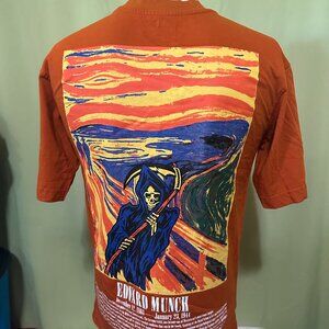 Edvard Munch The Scream Parody RGSTR Men's Orange Shirt Size Small